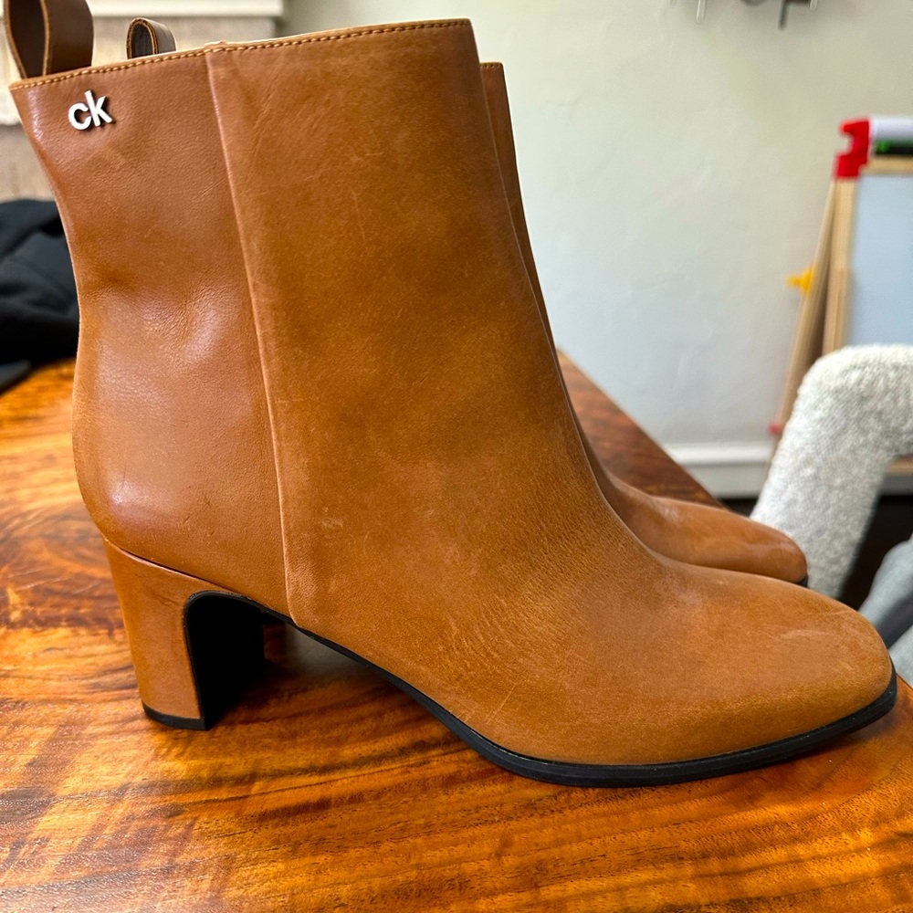 Calvin Klein brown booties